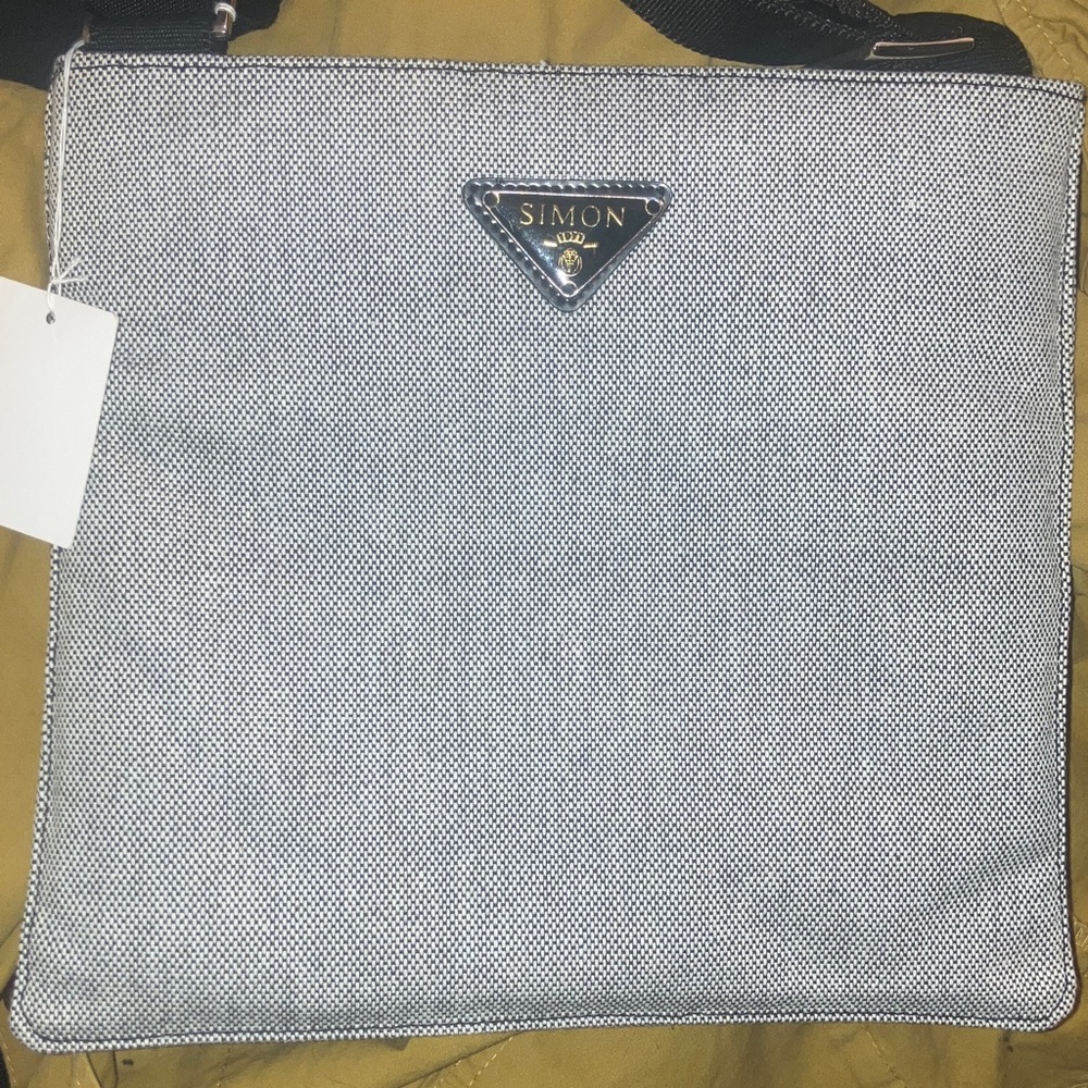Black and Gray almost tweed pattern crossbody/messenger bag